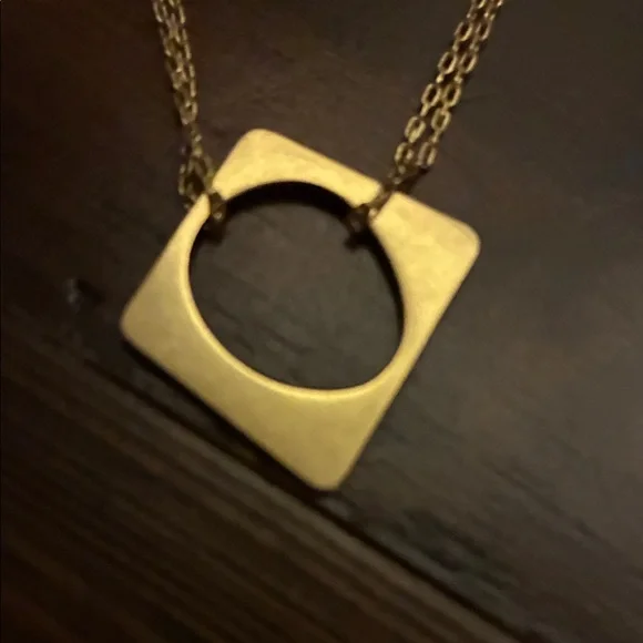 Madewell Gold Square Pendant Necklace with Circular Cutout - Picture 4 of 4